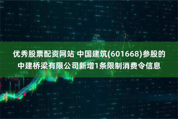 优秀股票配资网站 中国建筑(601668)参股的中建桥梁有限公司新增1条限制消费令信息